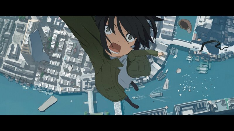 Anime Girl Falling — Green