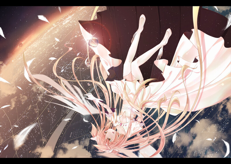 Anime Girl Falling — Pink, Dramatic