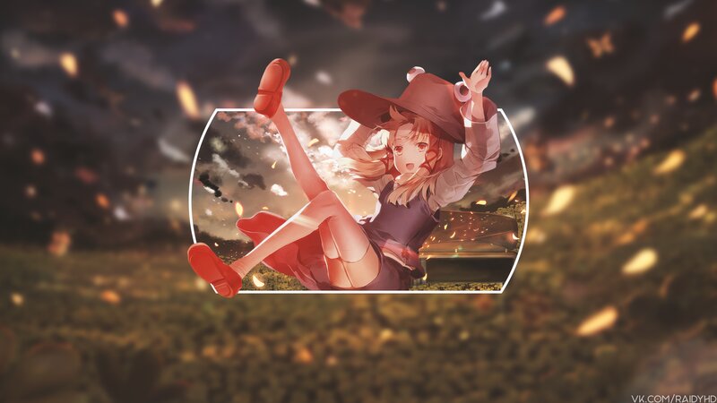 Anime Girl Falling — Red