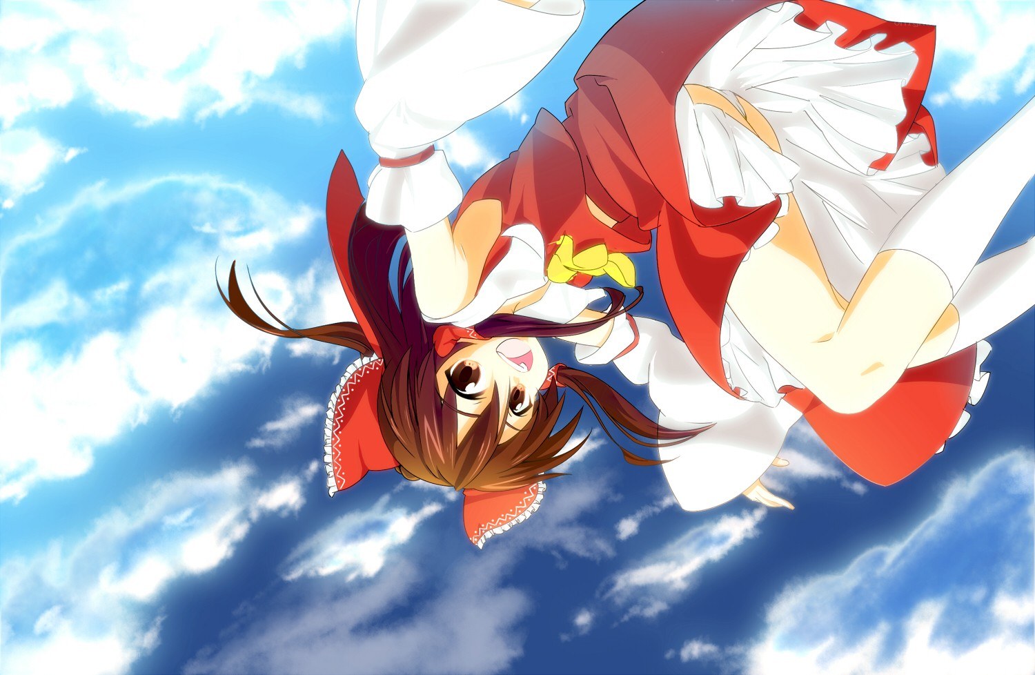 anime girl falling through sky