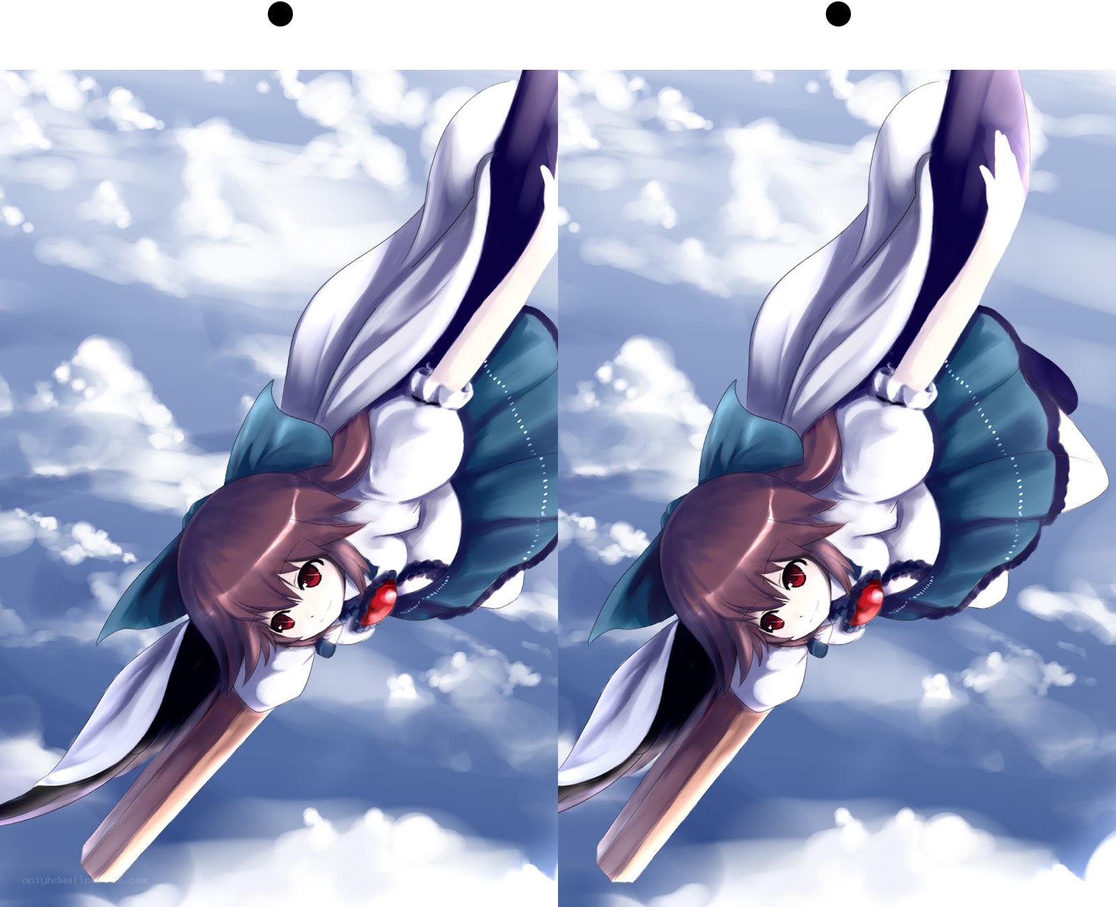 anime girl falling through sky