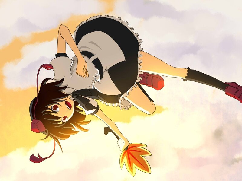 Anime Girl Falling — Yellow, Dynamic
