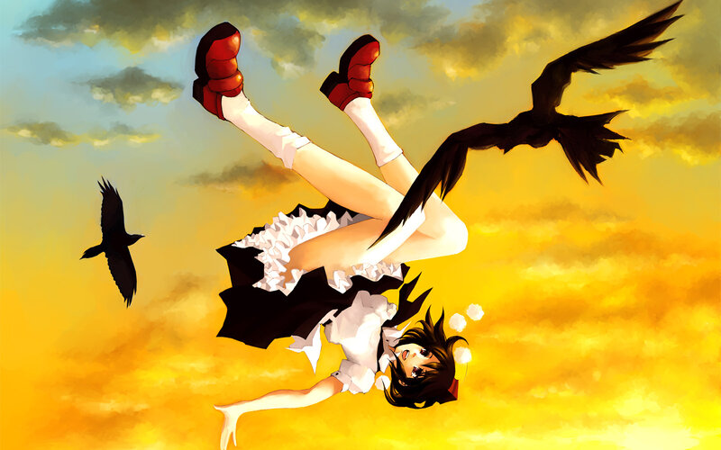 Anime Girl Falling — Yellow