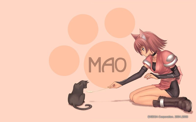 Anime Girl Feeding Cat — Pink