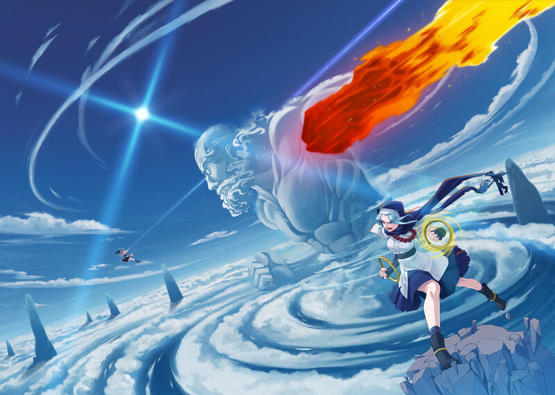 Anime Girl Fighting Giant