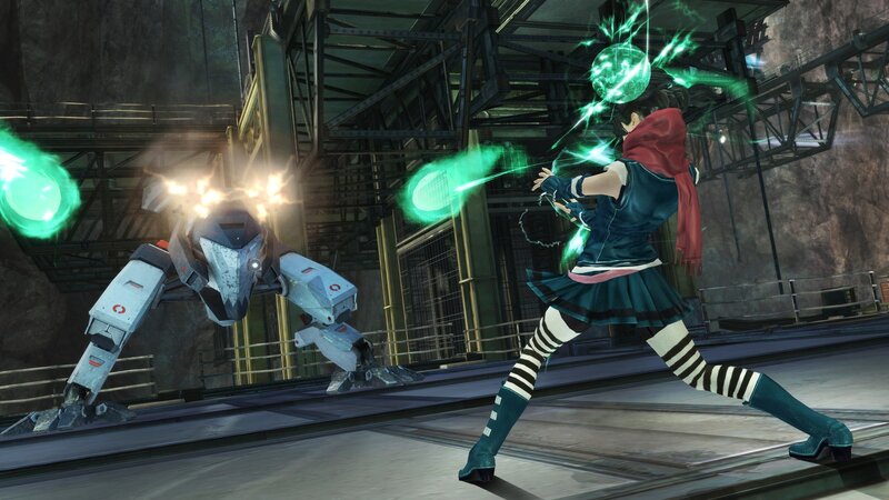 anime girl fighting robot