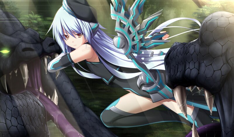 Anime Girl Fighting Snakes
