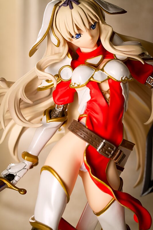 anime girl figurine in red armor