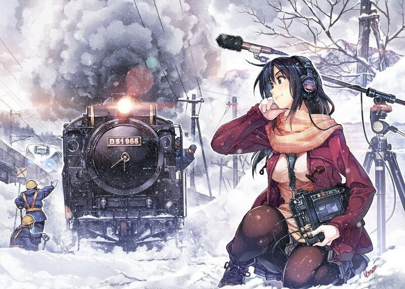 Anime Girl Filming Train