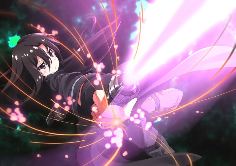 Anime Girl Firing Weapon — Purple
