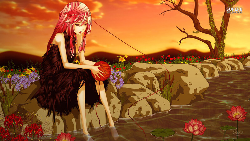 Anime Girl Fishing — Orange