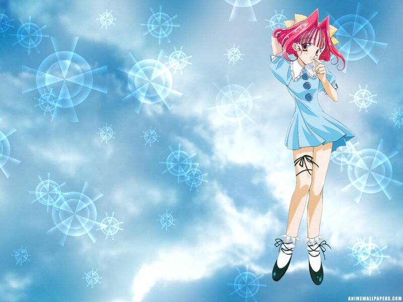 Anime Girl Floating — Blue, Dreamy, Clouds