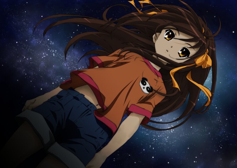Anime Girl Floating — Brown