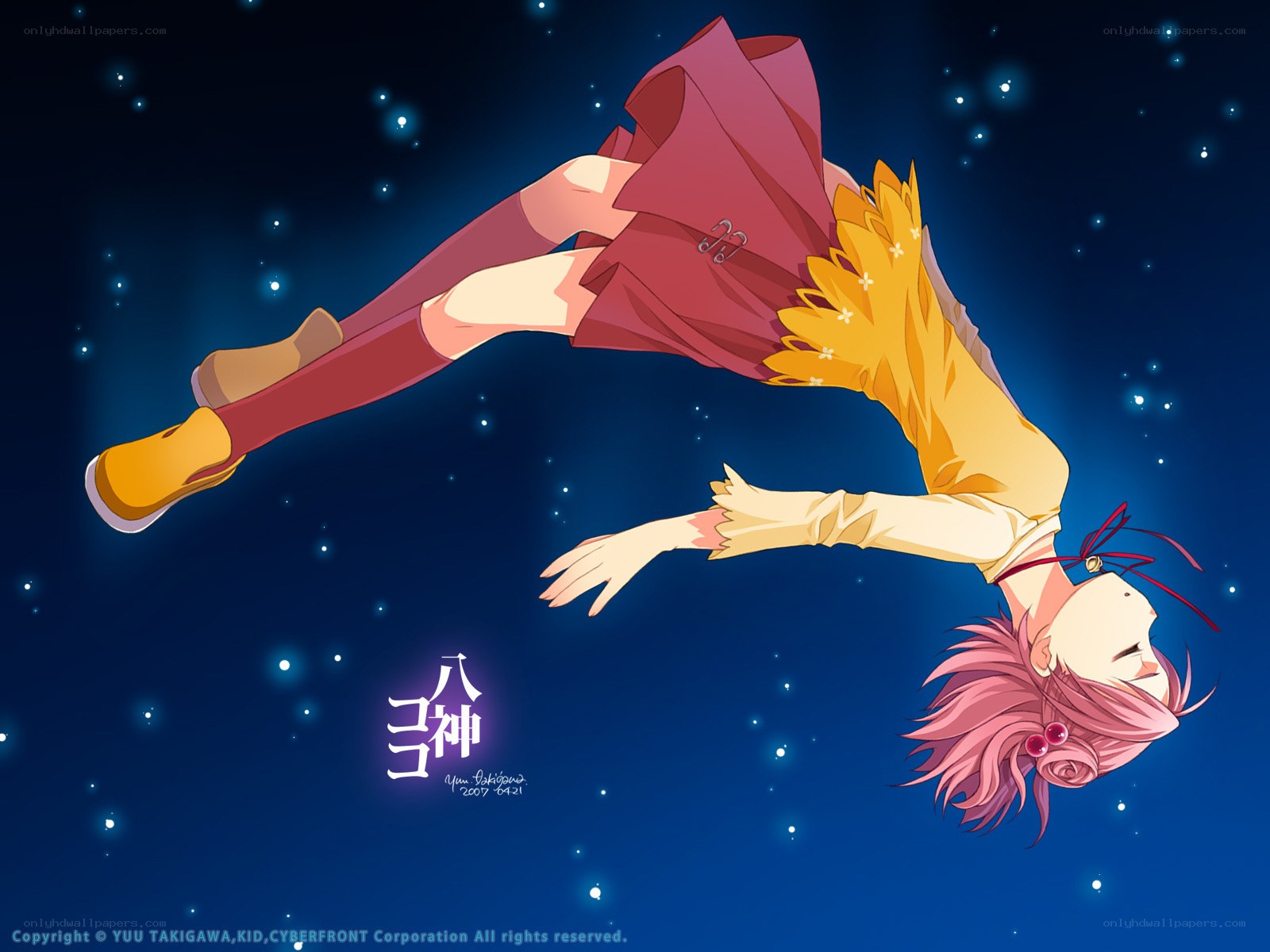 Anime girl floating in space