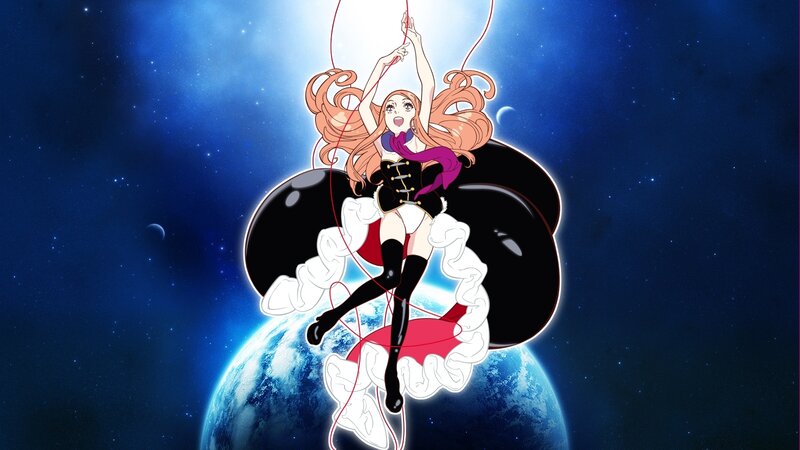 anime girl floating in space