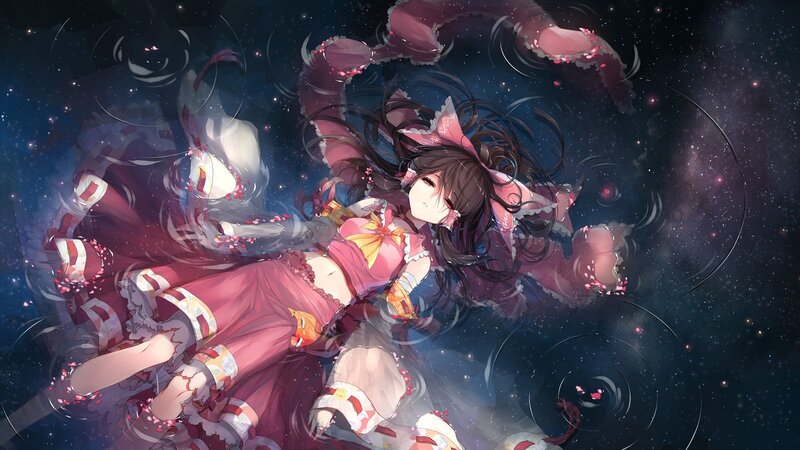 Anime Girl Floating in Space — Pink