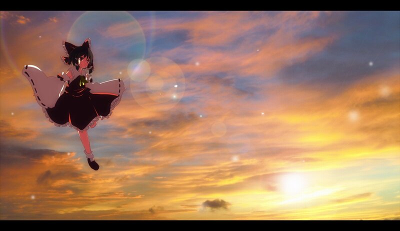 Anime Girl Floating — Orange