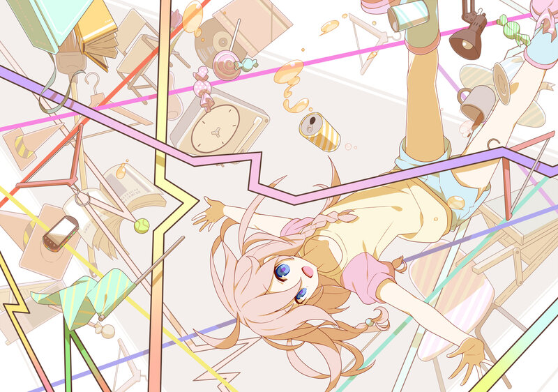 Anime Girl Floating — Pink, Chaotic