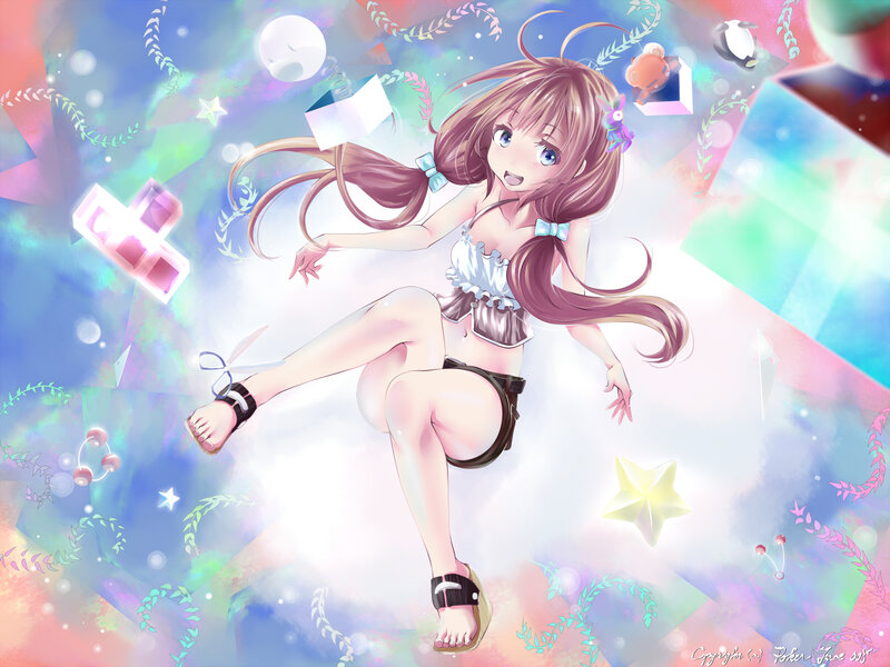 Anime Girl Floating — Pink, Dreamy