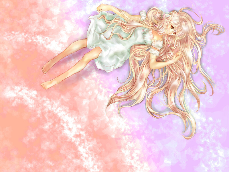Anime Girl Floating — Pink