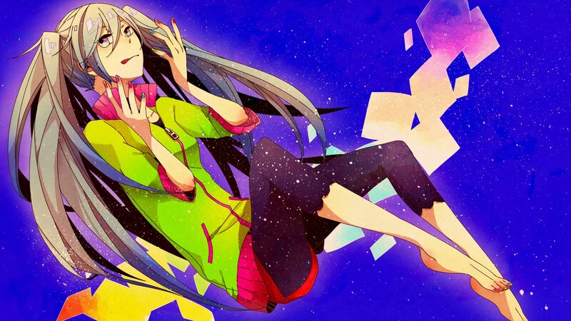 Anime Girl Floating — Purple