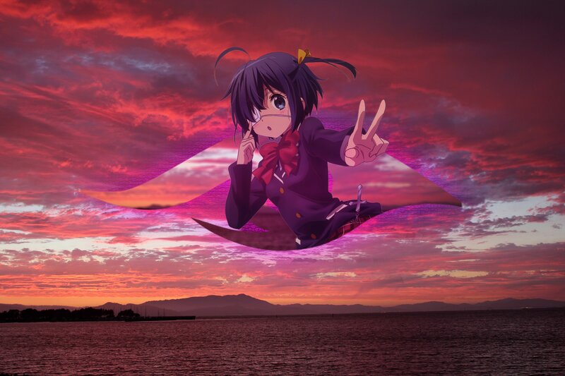 Anime Girl Floating — Red
