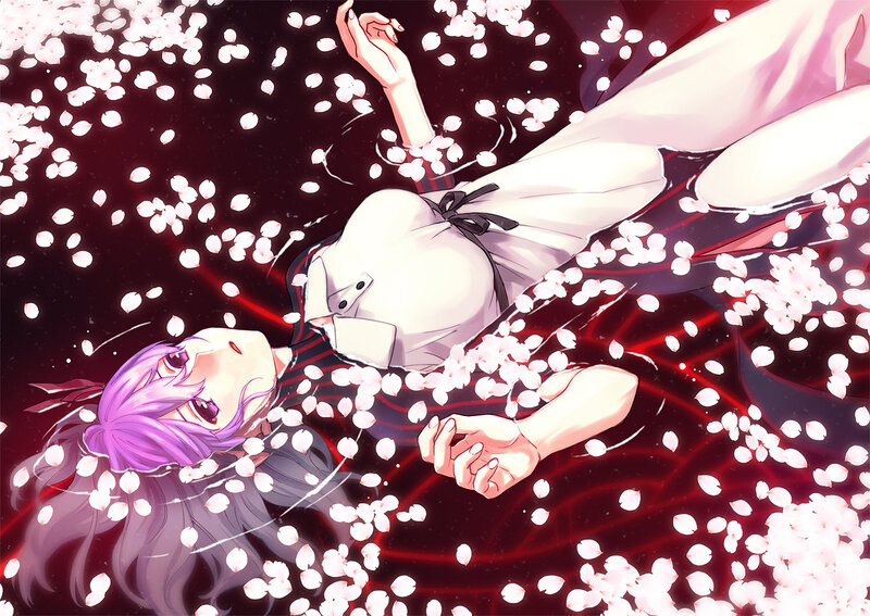Anime Girl Floating — White, Serene
