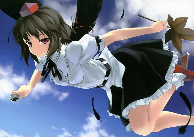 Anime Girl Flying — Blue, Dynamic, Afternoon