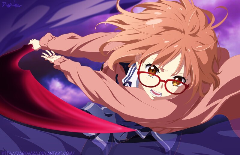 Anime Girl Flying — Purple