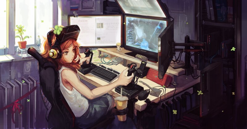Anime Girl Gaming — Purple