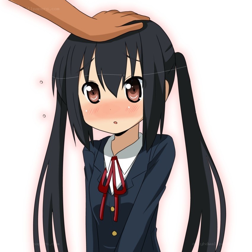 anime girl getting head pat
