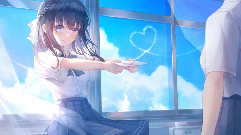 Anime Girl Giving Letter