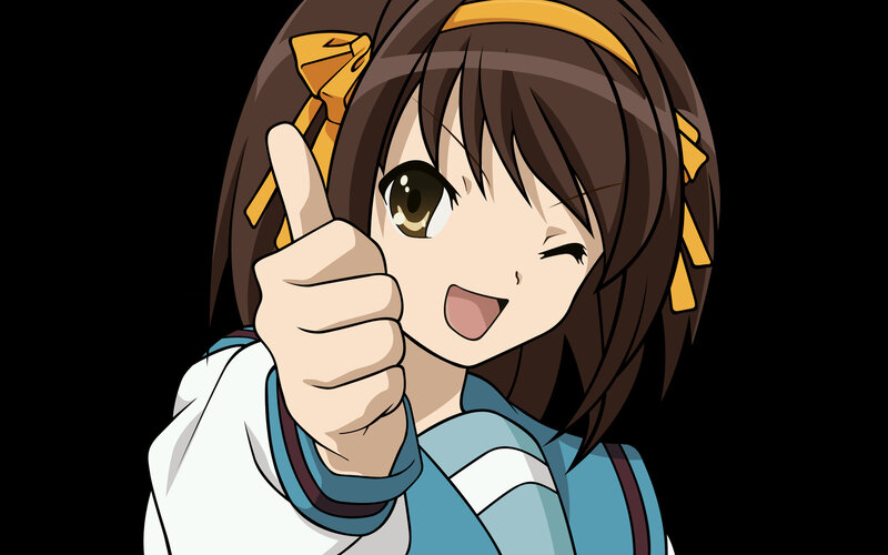 anime girl giving thumbs up