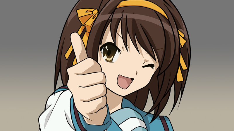 anime girl giving thumbs up