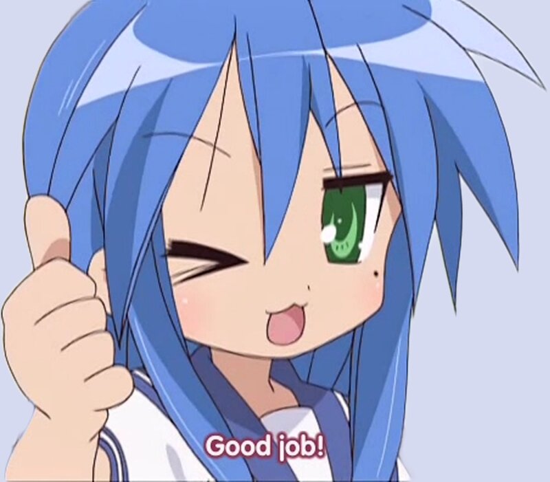 anime girl giving thumbs up