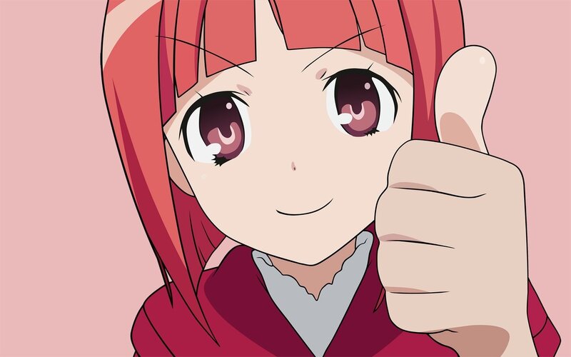 anime girl giving thumbs up