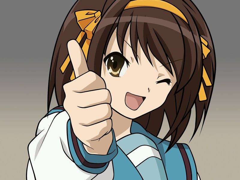 anime girl giving thumbs up