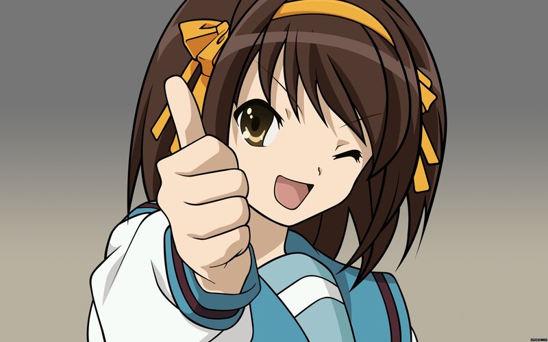anime girl giving thumbs up
