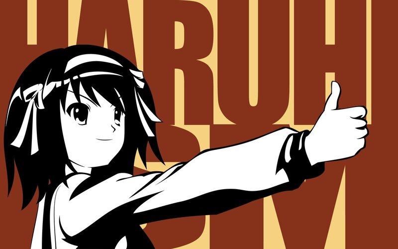 Anime Girl Giving Thumbs-up — Brown, Confident