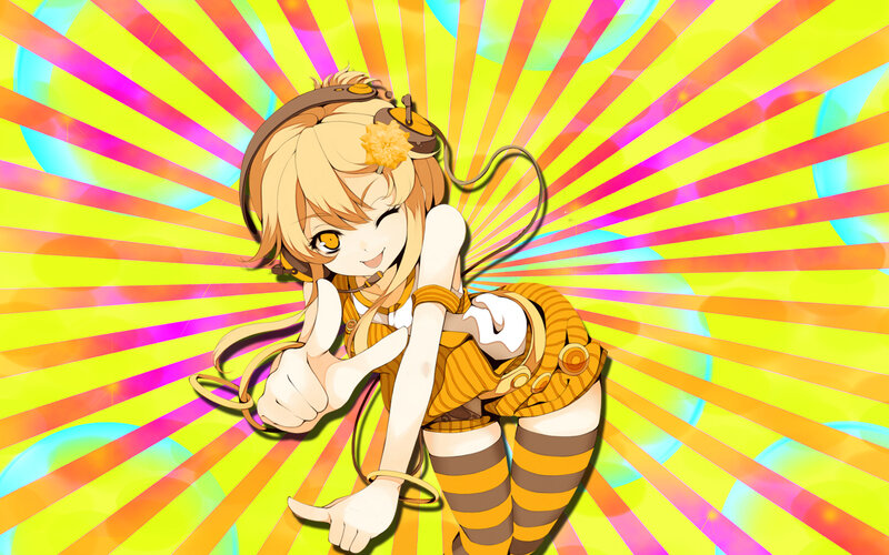 Anime Girl Giving Thumbs-up — Yellow
