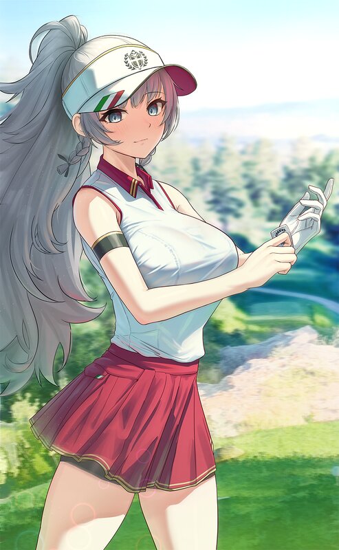 Anime Girl Golfer — Green