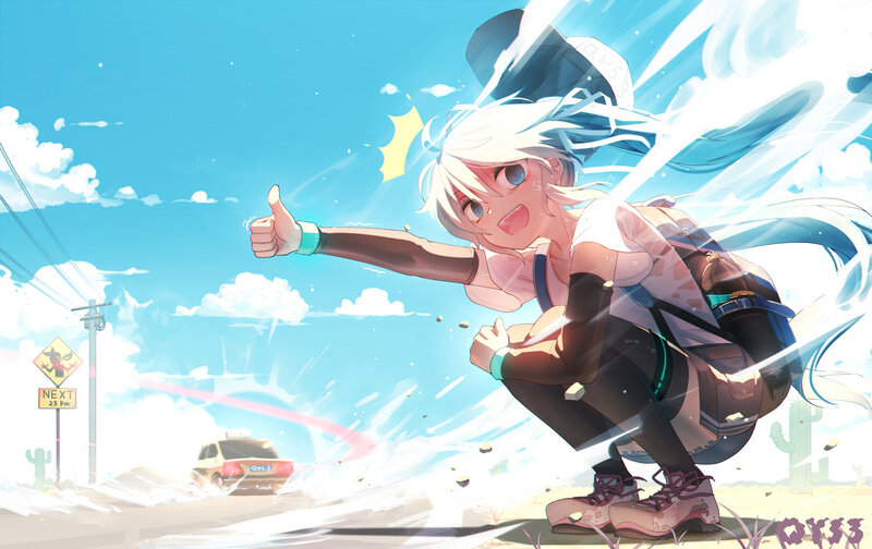 Anime Girl Hitchhiking