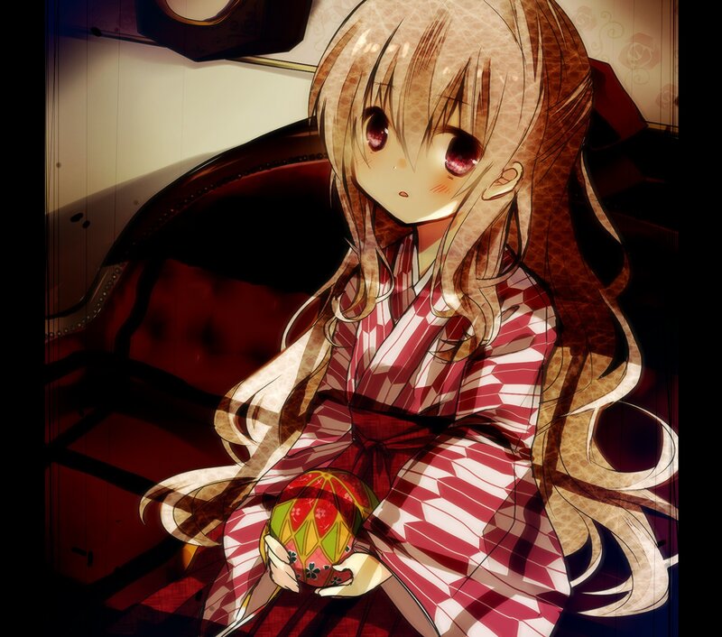 anime girl holding a ball