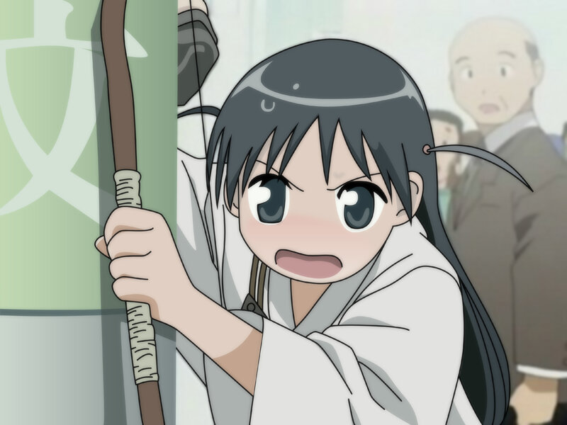 anime girl holding a bow
