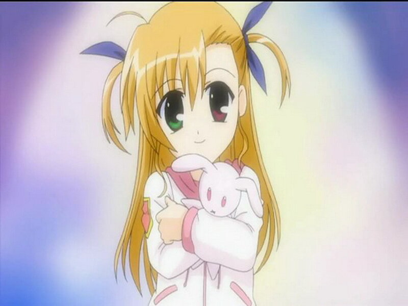 anime girl holding a bunny