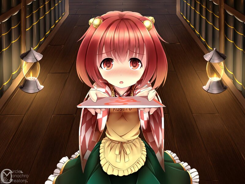 Anime girl holding a card