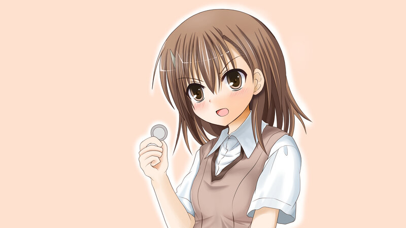anime girl holding a coin