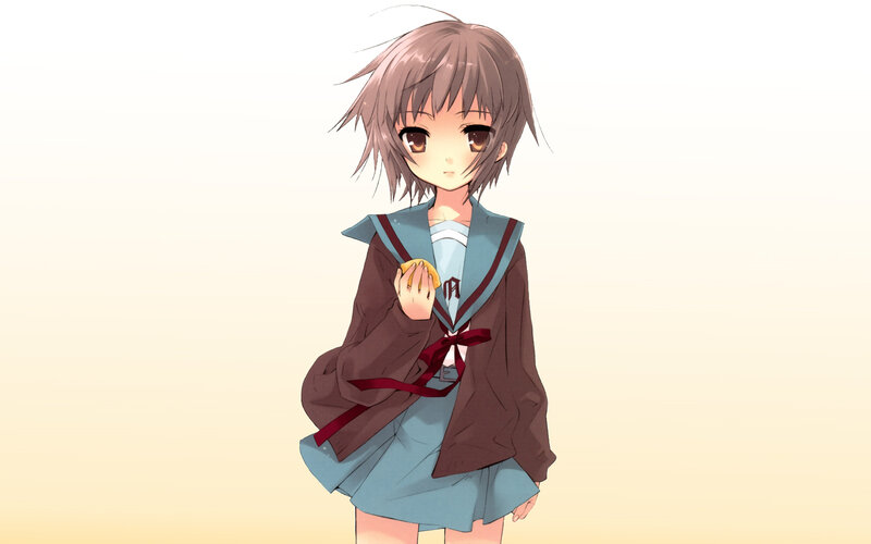 anime girl holding a cookie
