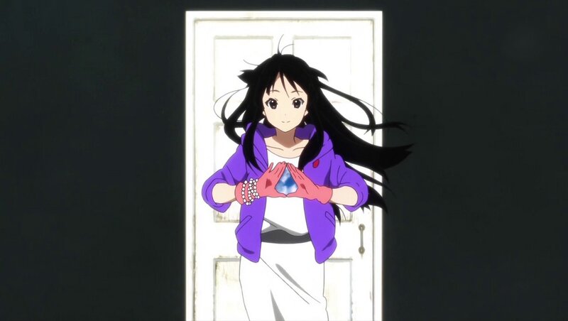 anime girl holding a crystal