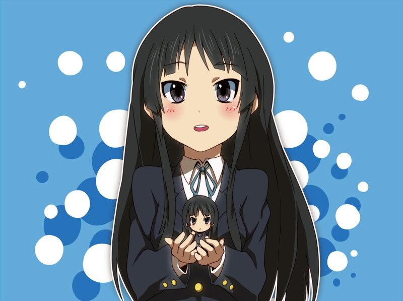 anime girl holding a doll